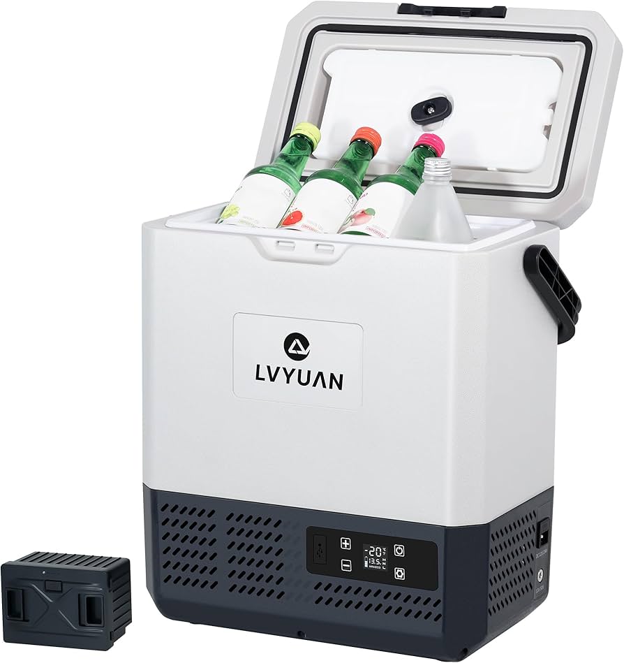LVYUAN ポータブル 小型冷蔵庫 モデルP8 9L バッテリー搭載 Amazon.co.jp: LVYUAN ポータブル冷蔵庫 9L 車載冷蔵庫 -20℃～20