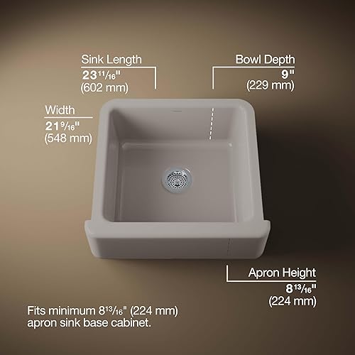 Vista 234 de Kohler Fregadero de la granja Kohler Whitehaven, Frente al delantal altos, K-6489-0, Blanco