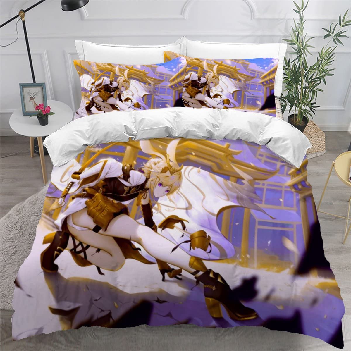 Housse de couette lit 2 personnes facile à enfiler avec son zip pratique