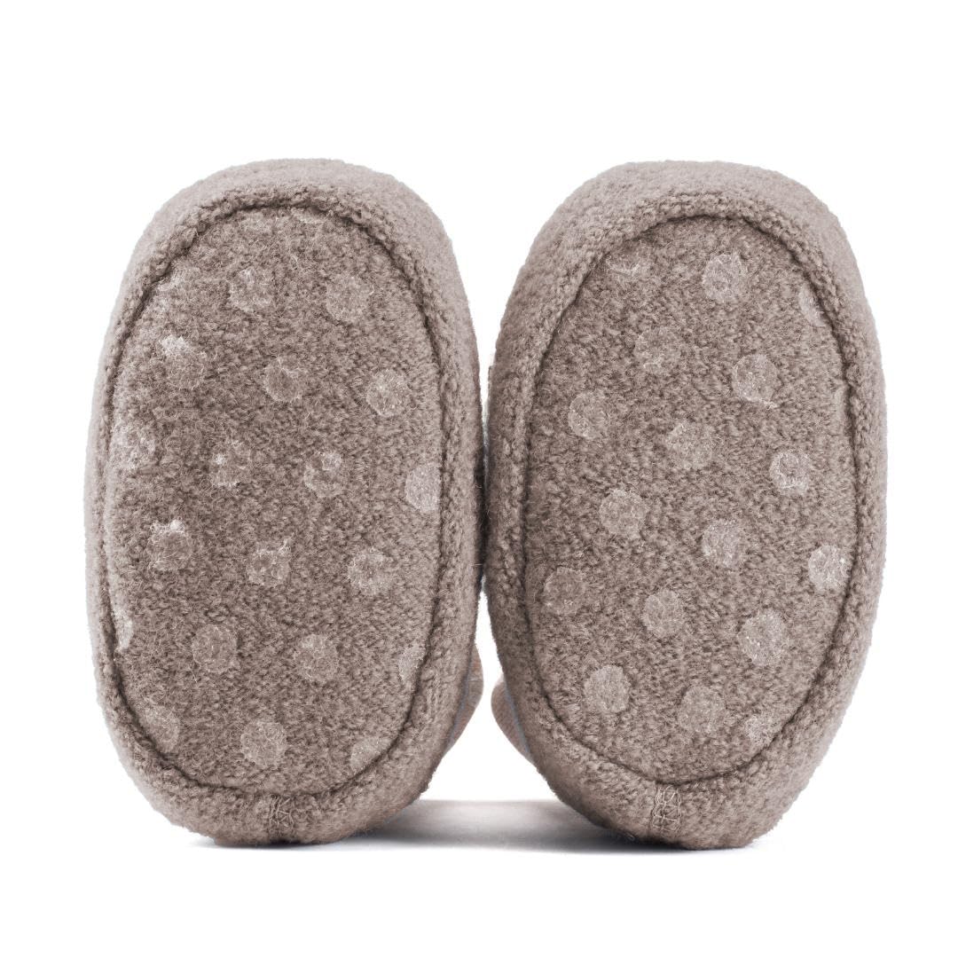 Hofbrucker Wollwalk Baby Schuh aus 100% Merinowolle, Ideal für die Babytrage, Anti-Rutsch Krabbel Babyschuh