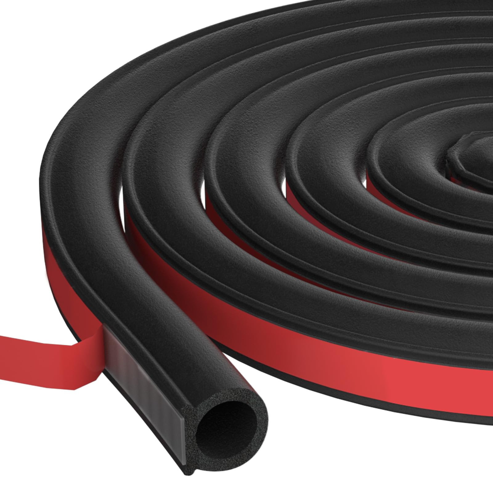 Symyda Automotive Weather Stripping Car Door Seal, D-Shape Car Door Rubber Seal Strip, Universal Self Adhesive Auto Car Door Weather Stripping,for Car Window and Cover Trunk(19 * 19mm6.1M/20Ft)