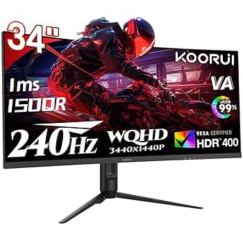 k*e様 KOORUI 湾曲ゲーミング モニター 34インチ Amazon.co.jp: KOORUI 34インチ 3440×1440 VA 165Hz 21:9
