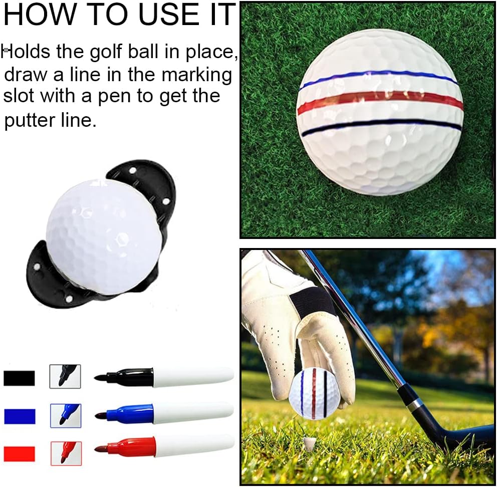Review ASENVER 6 Pack Golf Ball Line Marker Tool Golf Ball Alignment