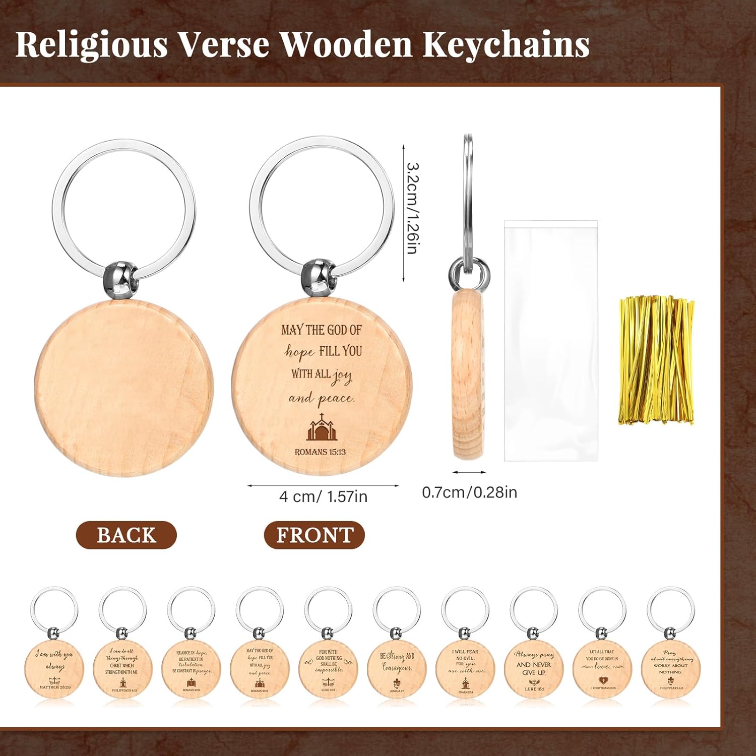 Lincia 90 Pcs Christian Gifts Bulk Mothers Day Fathers Day 30 Each of Religious Bible Verse Bamboo Pens Bible Scripture Bookmarks Keychains Church Gifts for Coworker Teacher Nurse Sunday School Gift