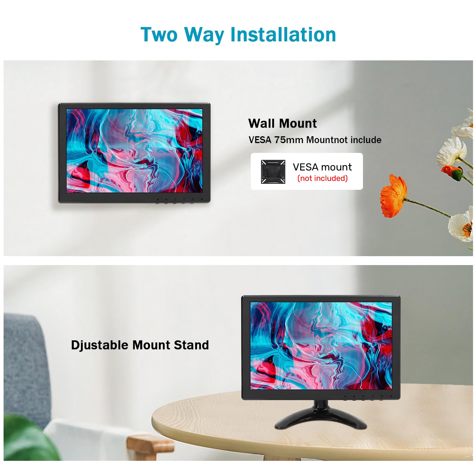 Amazon.co.jp: OSCY 10.1インチ小型モニター、ディスプレイ 60HZ
