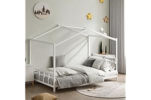 Full Size Floor Bed with Roof for Kids