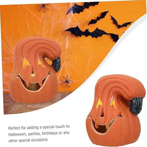 Miniatura 2 de DOITOOL Adorno de linterna de calabaza para decoración al aire libre, decoración de casa para el hogar, decoración para Halloween, luz de calabaza