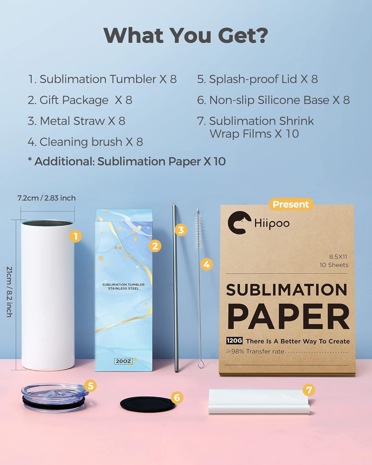 Unleash Your Creativity: Hiipoo 8 Pack Sublimation Tumblers Review!