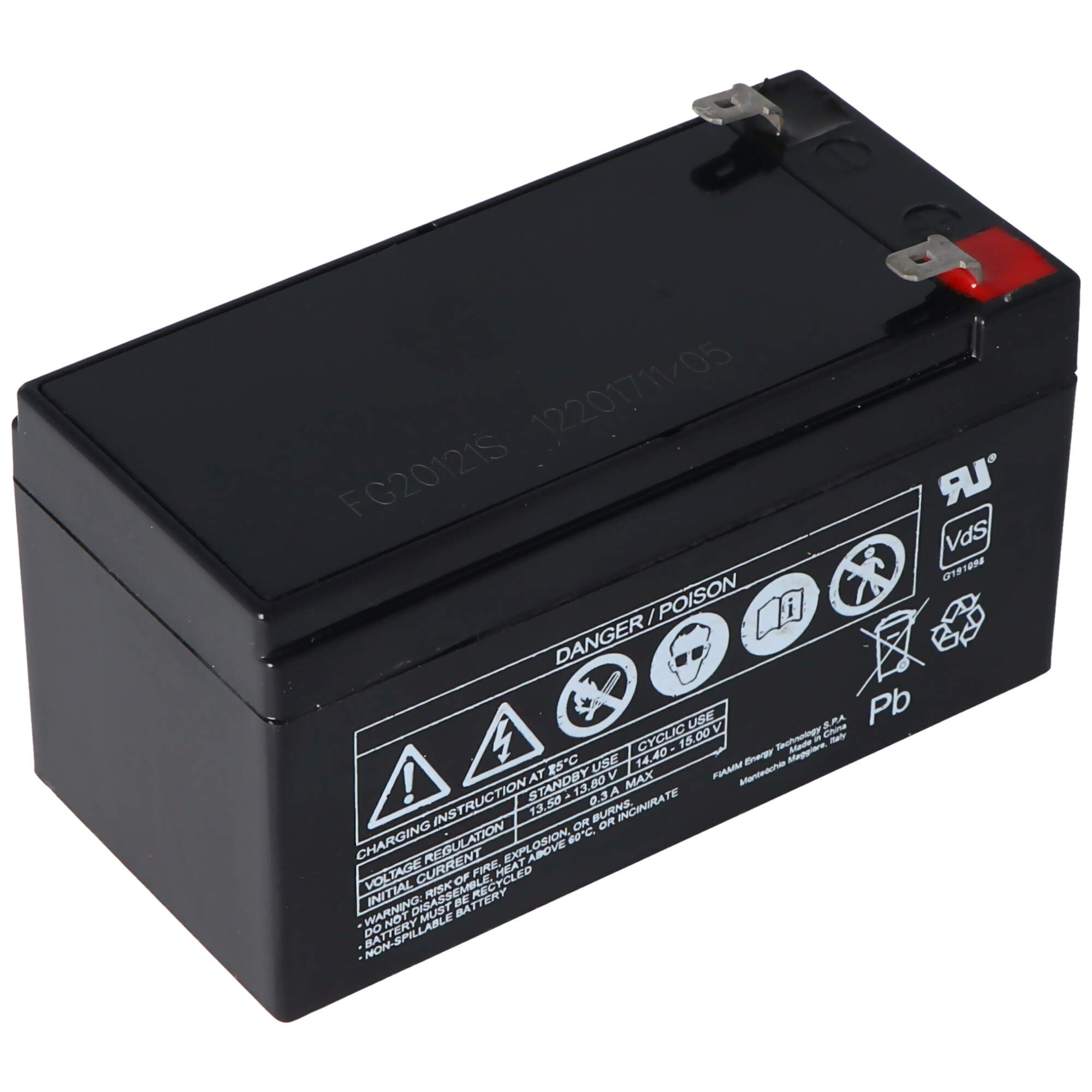 Fiamm FG20121A - Batería de 1,2 Ah y 12 V