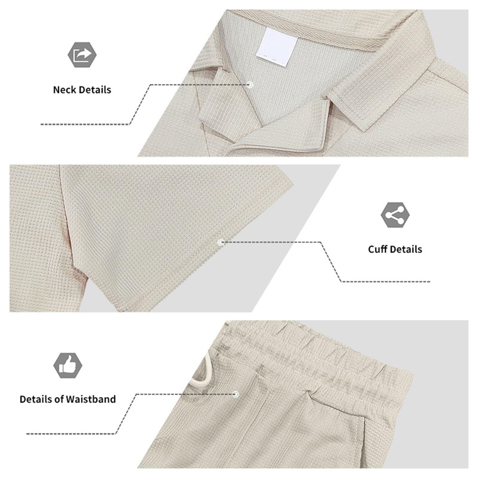 Generico 2 Pezzi Uomo Sportiva Estivo Tuta Leggero Coordinato Polo e Pantaloncini Abbigliamento Sportivo Casual Elegante Vestiti Estivi Uomo Completino Palestra Tuta Corta