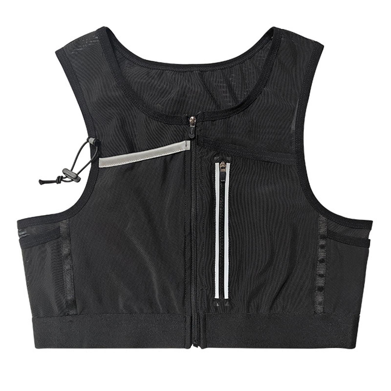 Chaleco Reflectante para Running con Mochila Deportiva Ligera Bolsa de Pecho Ajustable Portacelular para Ciclismo Material de Malla Transpirable y