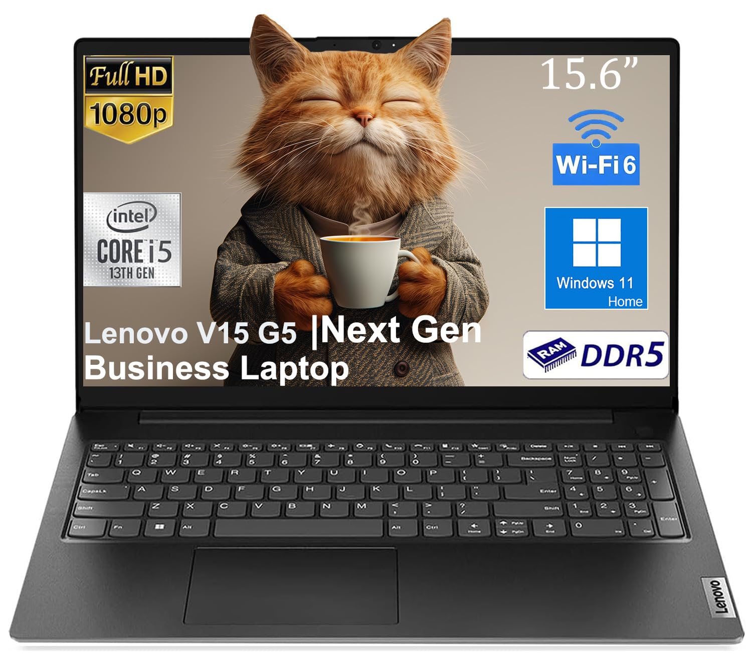 Lenovo Computer portatile aziendale V15 G5 di nuova generazione, display antiriflesso FHD da 15,6 ″