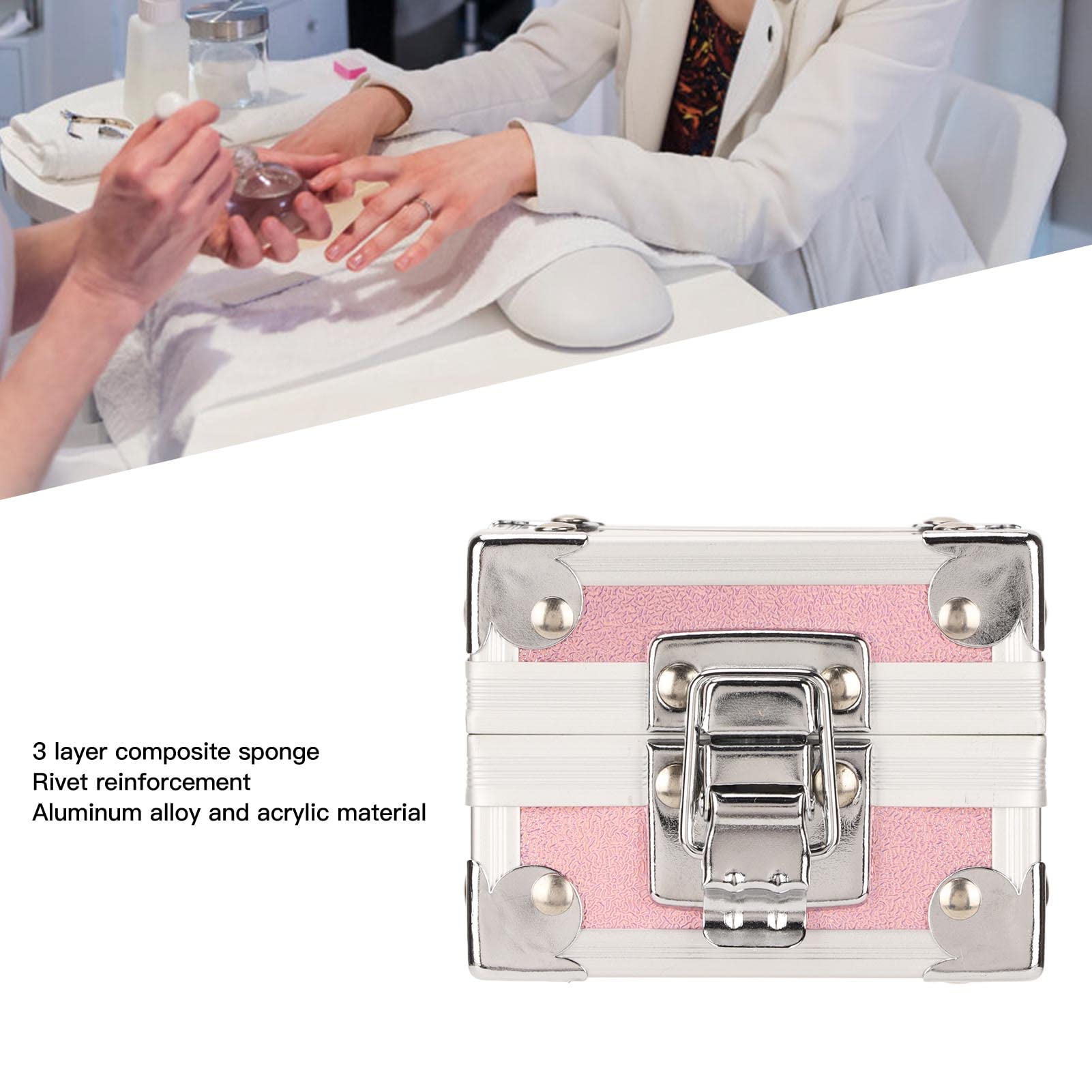 CORFULRA Nagelbohrer-Halter – 100 Löcher, Staubdicht, Rosa, 11,4 X 11,4 X 6,1 Cm