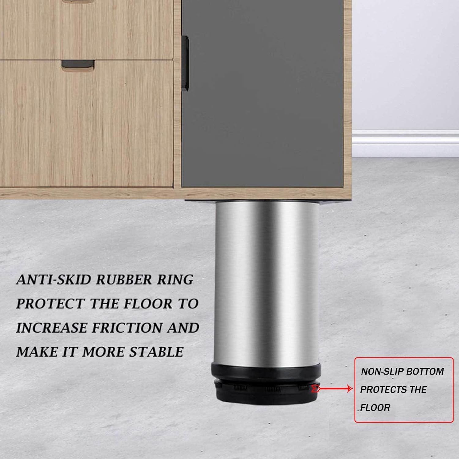 Set of 4 Replacement Sofa Legs Kitchen Cabinet Adjustable Feet Cabinet Feet Table Leg Round Furniture Leg 0-15mm for DIY Furniture,80mm(3.15in) ()