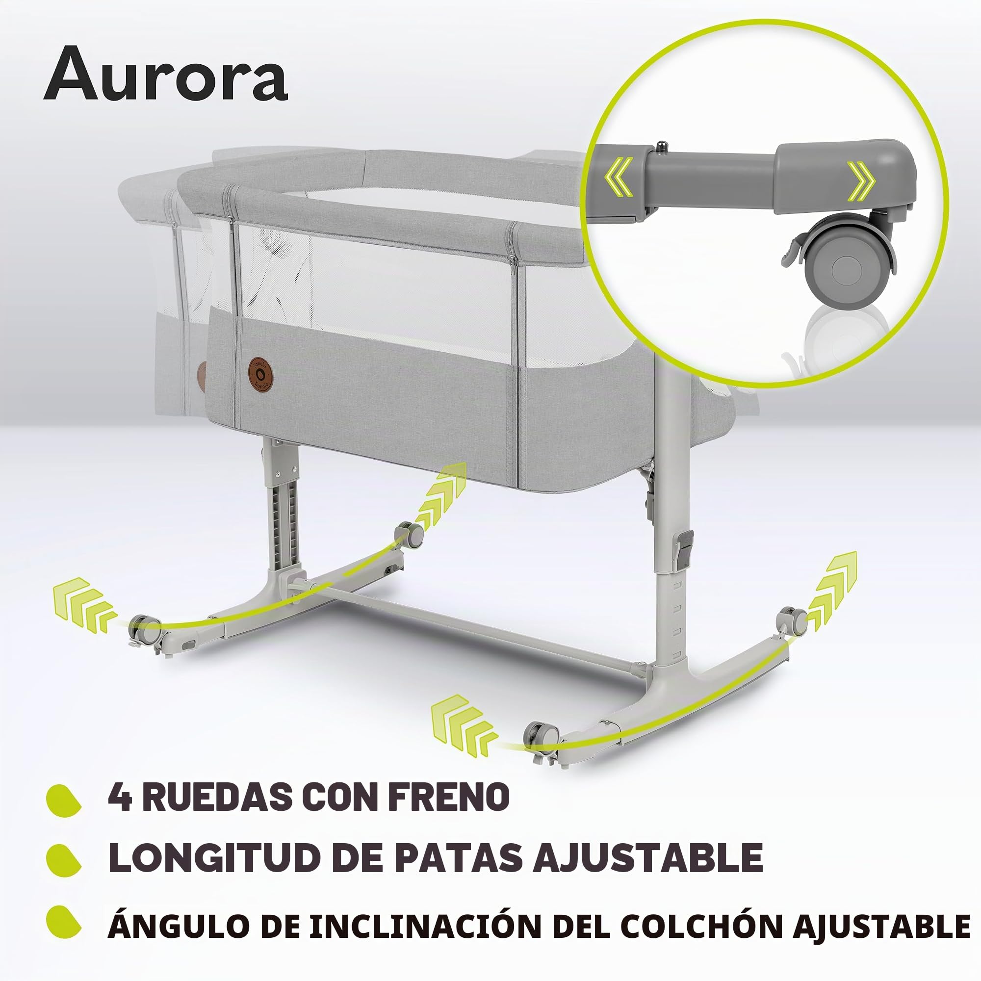 lionelo Aurora - Cuna de Noche 3 en 1 y Cuna de Viaje Desde el Nacimiento