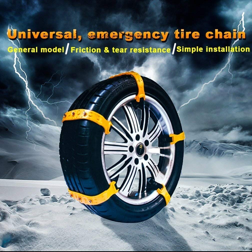 Chaîne à Neige de Voiture Chaîne à Neige antidérapante Largeur de Pneu de Voiture: 185-225mm 6PCS Chaînes de sécurité de Voiture Traction de câble Chaînes de Boue de Neige Pneu à n