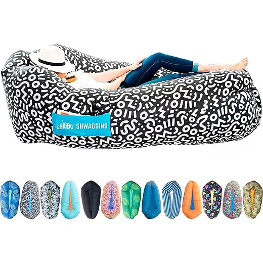 Chillbo Shwaggins Inflatable Couch – Cool Inflatable Lounger Easy Setup Inflatable Chair is Perfect for Beach Gear, Camping Fun and Festival Accessories.