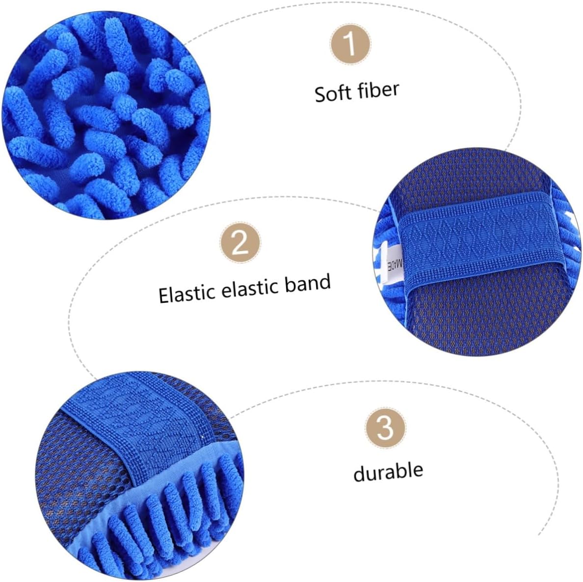 3sets Car Cleaning Mitts Auto Wash Gloves Car Durable Lightweight for 2pcs*3