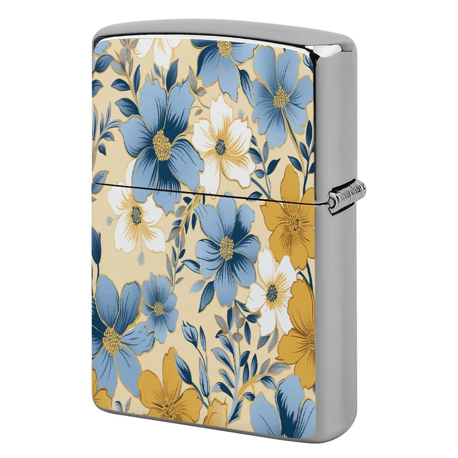 Fodpand Style Floral Pattern Print Metal Lighter Case Cover Lighter Sleeve