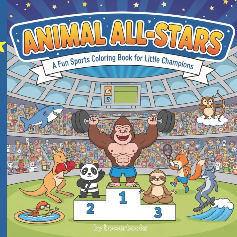 Animal All-Stars: A fun sports coloring book for little champions