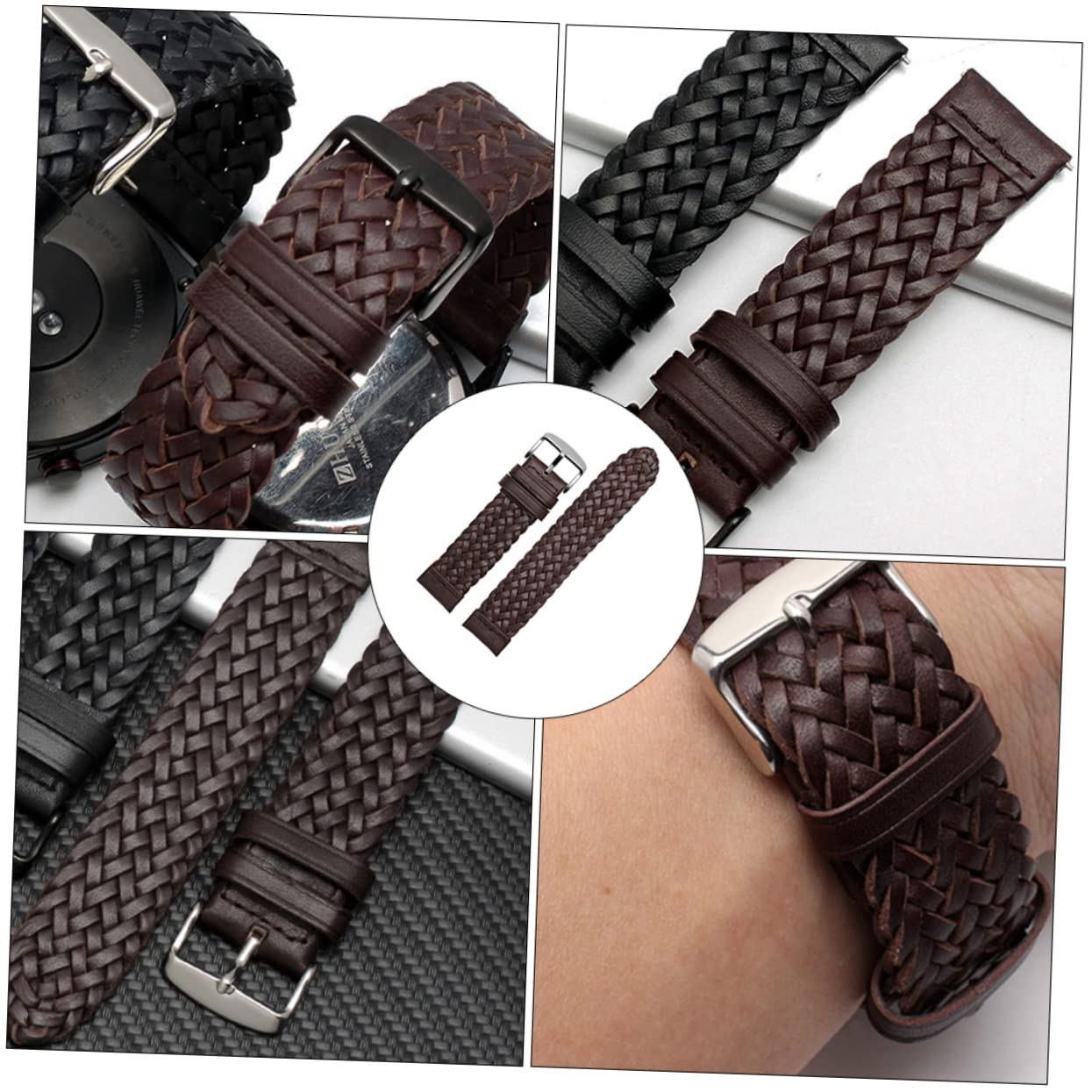 OSALADI 3piezas Correa De Reloj Unisex De Trenzado Accesorio Práctico Para y Marrón Fácil Instalación y Comodidad