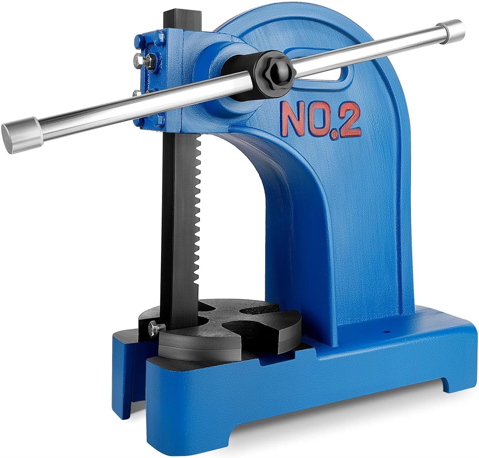 XNXYSMKJ Heavy-Duty Manual Desktop Press,2 Ton Hand Wheel Arbor Press w/8.5in Work Height & Reversible Plunger,Precision Hand Press for Bending,Stretching