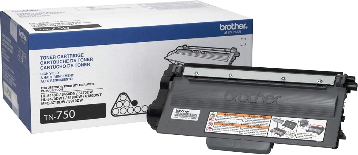 BROTHER TN750 HIGH YIELD BLACK TONER CARTRIDGE