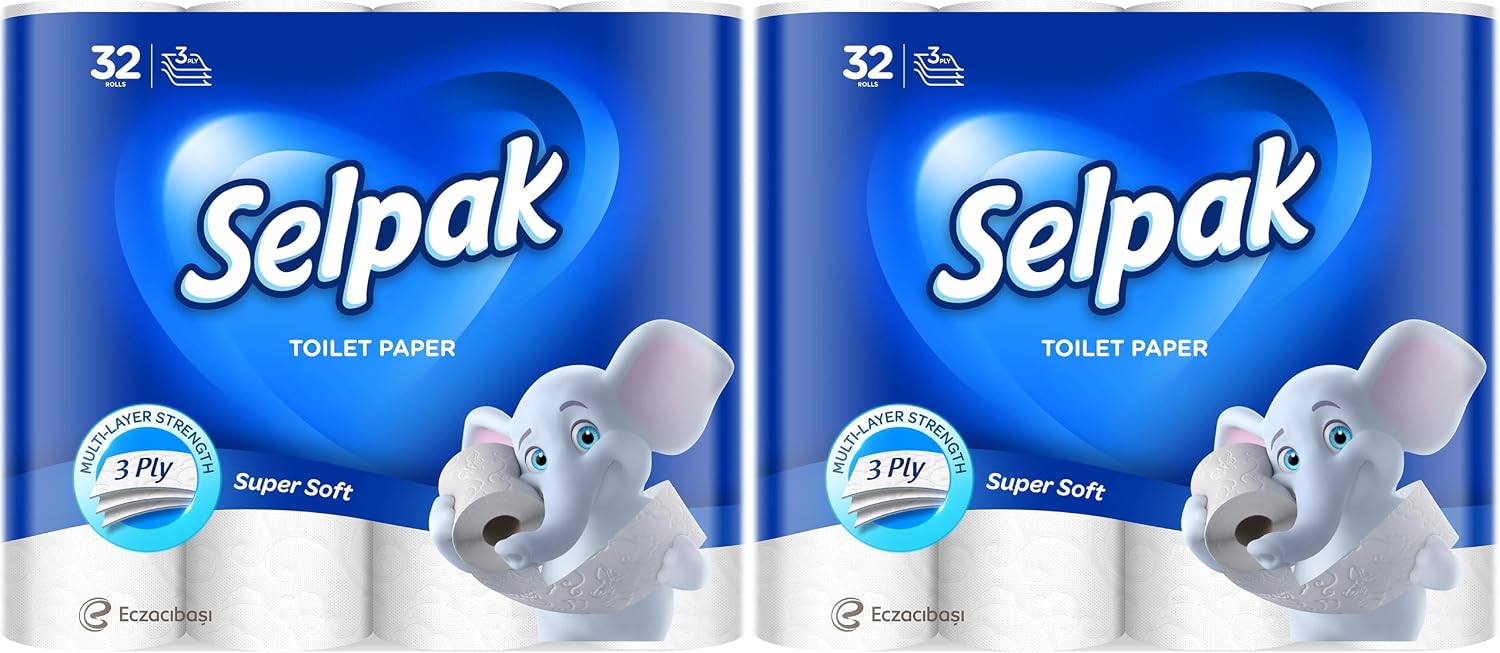 Selpak Tuvalet Kağıdı, 3 Katlı, 32'li, 1 Paket (1 x 32 Adet) (2 paketi)