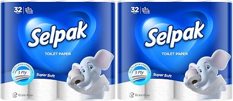 Selpak Tuvalet Kağıdı, 3 Katlı, 32'li, 1 Paket (1 x 32 Adet) (2 paketi)