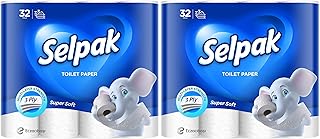Selpak Tuvalet Kağıdı, 3 Katlı, 32'li, 1 Paket (1 x 32 Adet) (2 paketi)