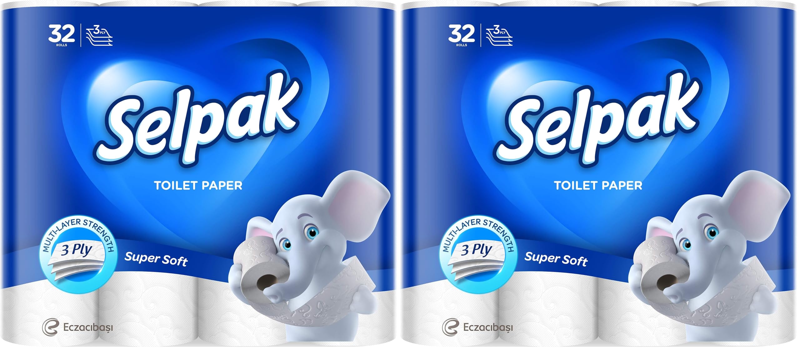 Selpak Tuvalet Kağıdı, 3 Katlı, 32'li, 1 Paket (1 x 32 Adet) (2 paketi)