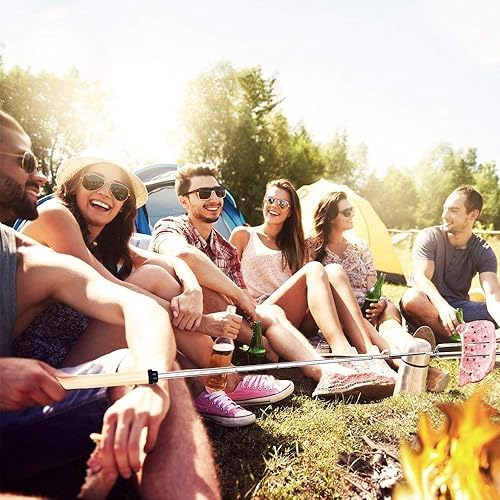 Miniatura 25 de utensilio de cocina para asar malvaviscos en acampadas, tenedor para asar salchichas, para fogata o para parrilla, 32 pulgadas