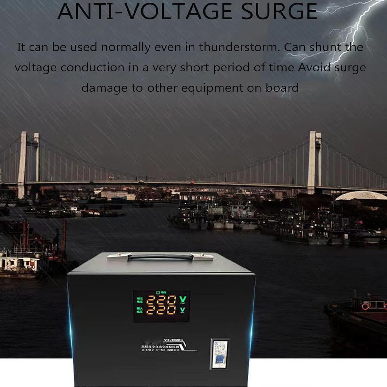 Estabilizador voltaje electrónico,estabilizador voltaje completamente automático 1000W-10000W Fuente alimentación estabilizada CA refrigeradores,computadoras,hogares alta potencia,5000W-110V