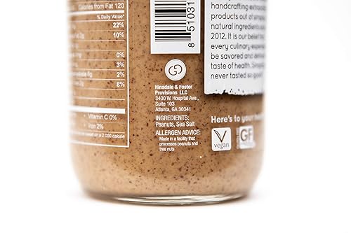 Miniatura 3 de Georgia Grinders Mantequilla de maní cremosa de 12 onzas (1 unidad) Georgia Grown Mantequilla de maní cremosa gourmet, sin gluten, sin OMG, Kosher