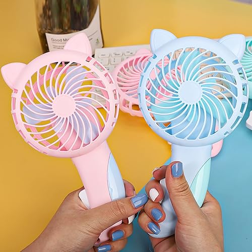 Miniatura 2 de Ventilador personal de mano, ventilador no eléctrico, mini ventilador, adorable ventilador de enfriamiento manual puro portátil de ahorro de energía