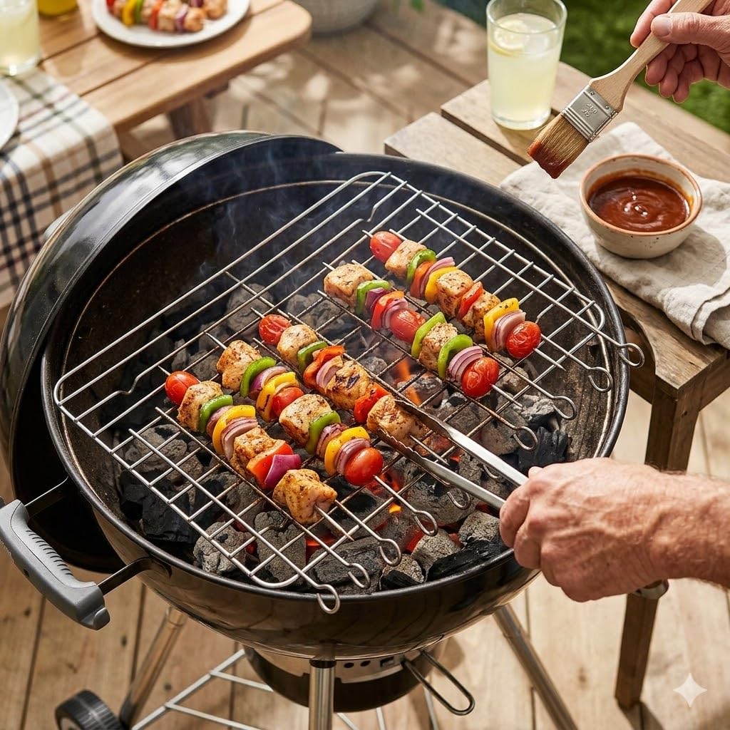 KMW Barbecue Set with Cooling Tray & 10 Skewers - Ultimate Grilling Kit for Perfect BBQ Results 2