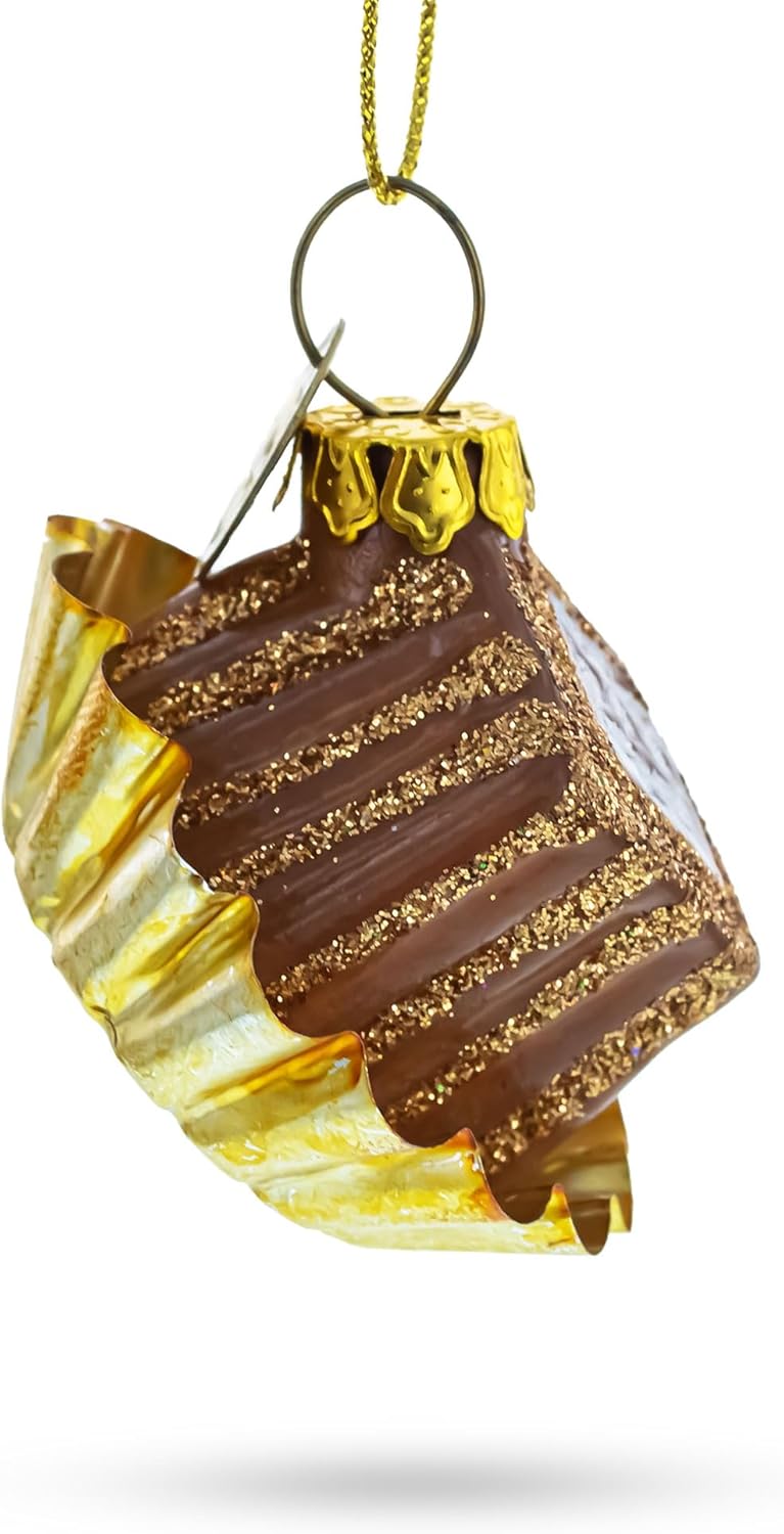 Chocolate Candy Blown Glass Christmas Ornament - Image 2