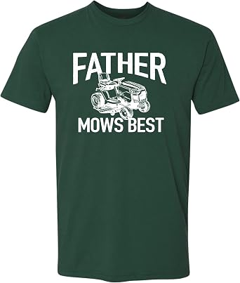 Go All Out Father Mows Best Funny Riding Lawnmower Mens Deluxe Soft T-Shirt