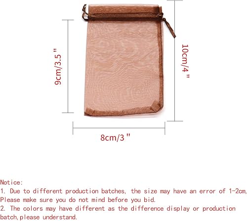 Miniatura 370 de Dealglad 100pcs Drawstring Organza bolsas de joyería caramelo para fiestas, casamientos, regalos Negro