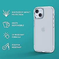 Vista 3 de Tech21 EvoClear case for iPhone 16e / 15 - Impact Protection Case - Anti-Yellowing Transparent case - Clear