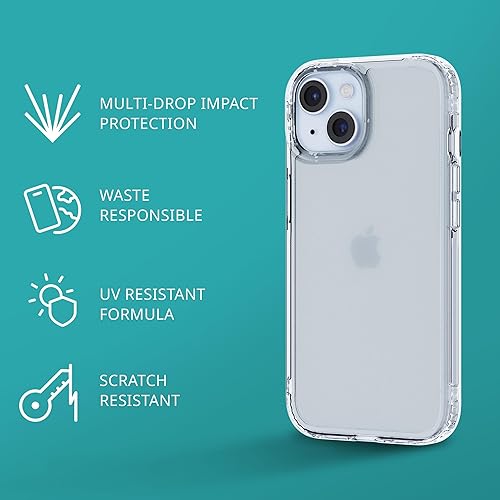 Miniatura 3 de Tech21 EvoClear case for iPhone 16e / 15 - Impact Protection Case - Anti-Yellowing Transparent case - Clear