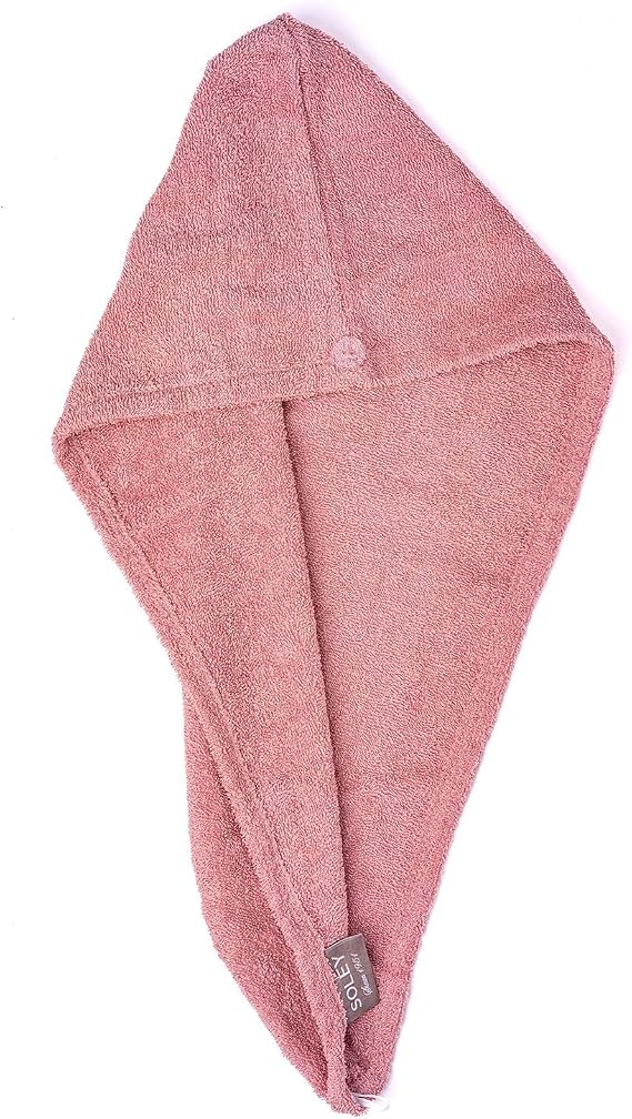 Soley | Talya | Extra Soft Cotton Hair Towel - Bonnet ROSE DRY