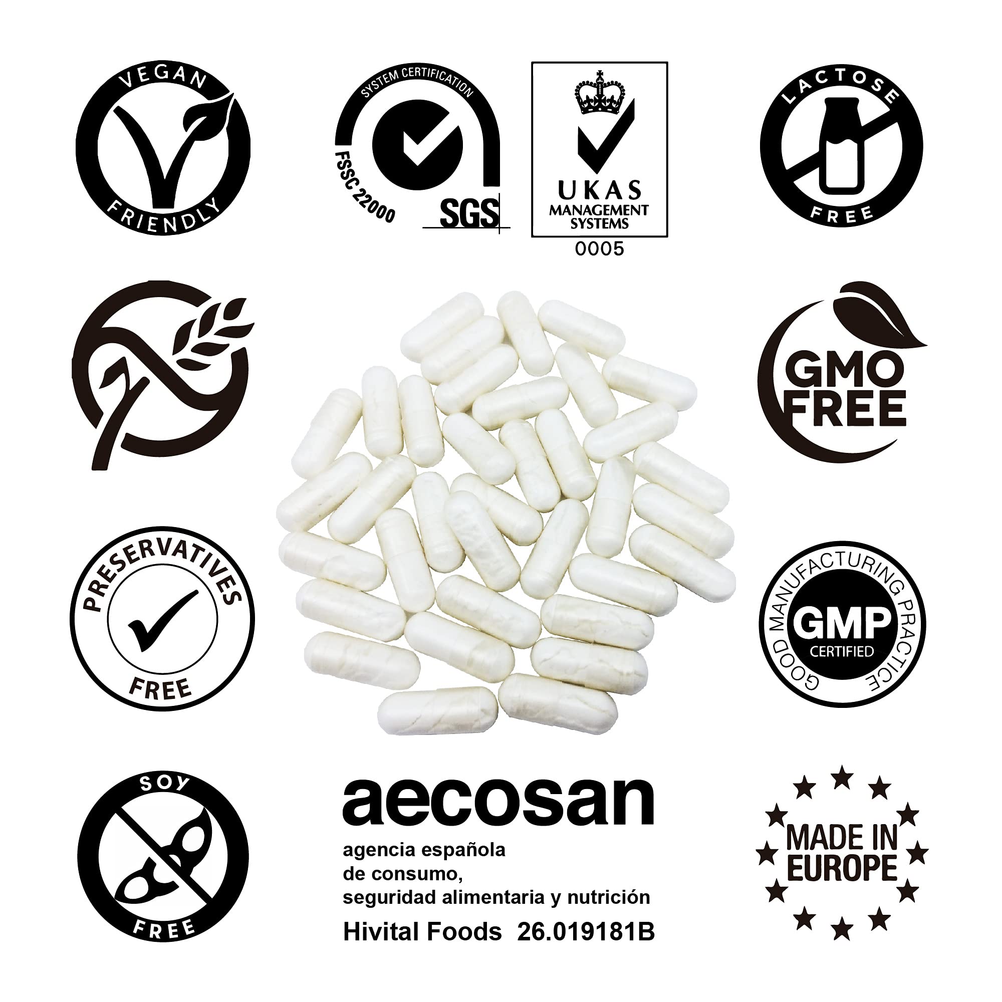 Electrolitos Complex. 240 cápsulas veganas para 2 meses de tratamiento. Con las Sales Minerales: Potasio, Magnesio, Cloruro, Sodio y Calcio. Dosis óptima. Fabricado en España por HIVITAL