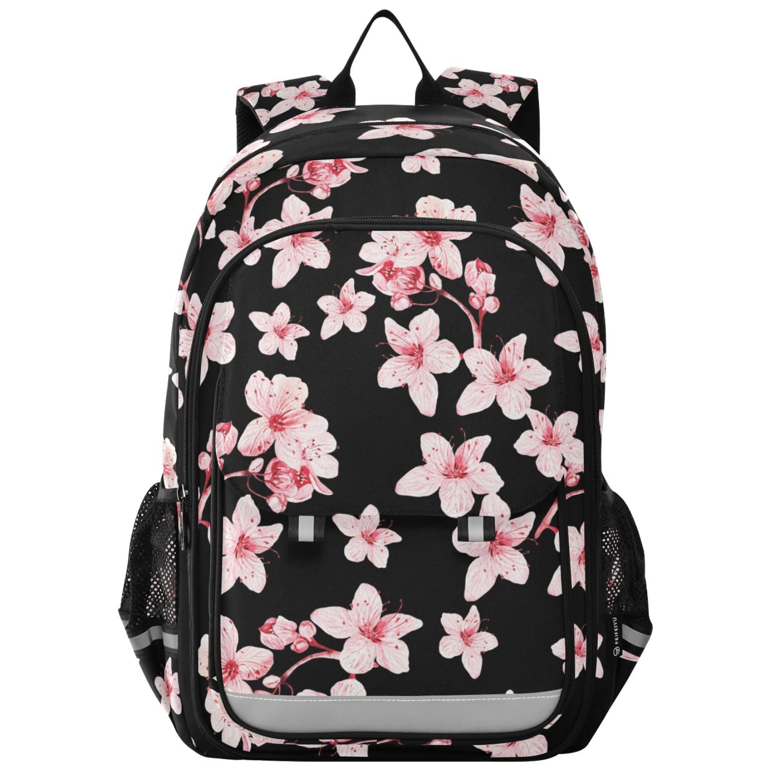 Mnsruu Sac à dos pour ordinateur portable 15,6" Sakura japonais en fleurs de cerisier pour adolescentes, sac à dos de voyage léger pour le travail universitaire, 45 x 33 x 17 cm