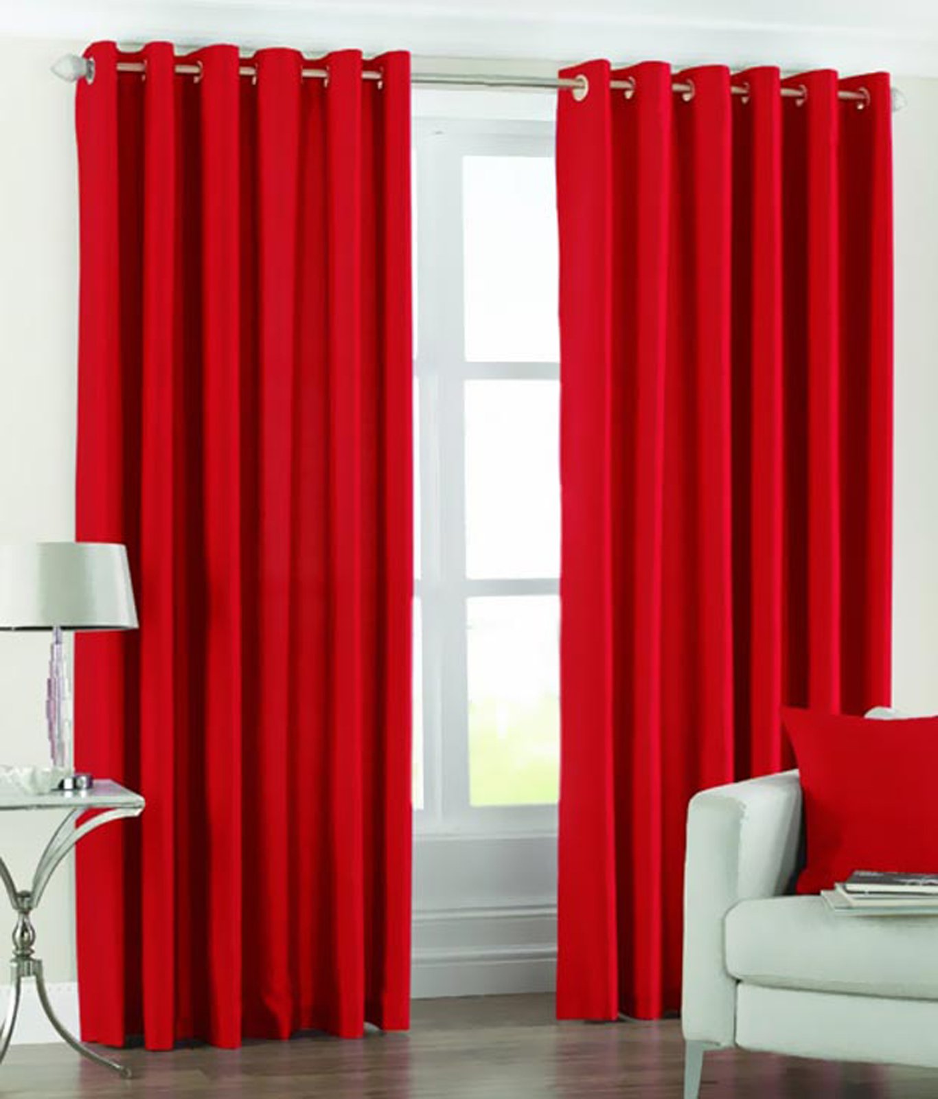 Raghav Polyester Double Piece Door Curtains_Red-picture-14