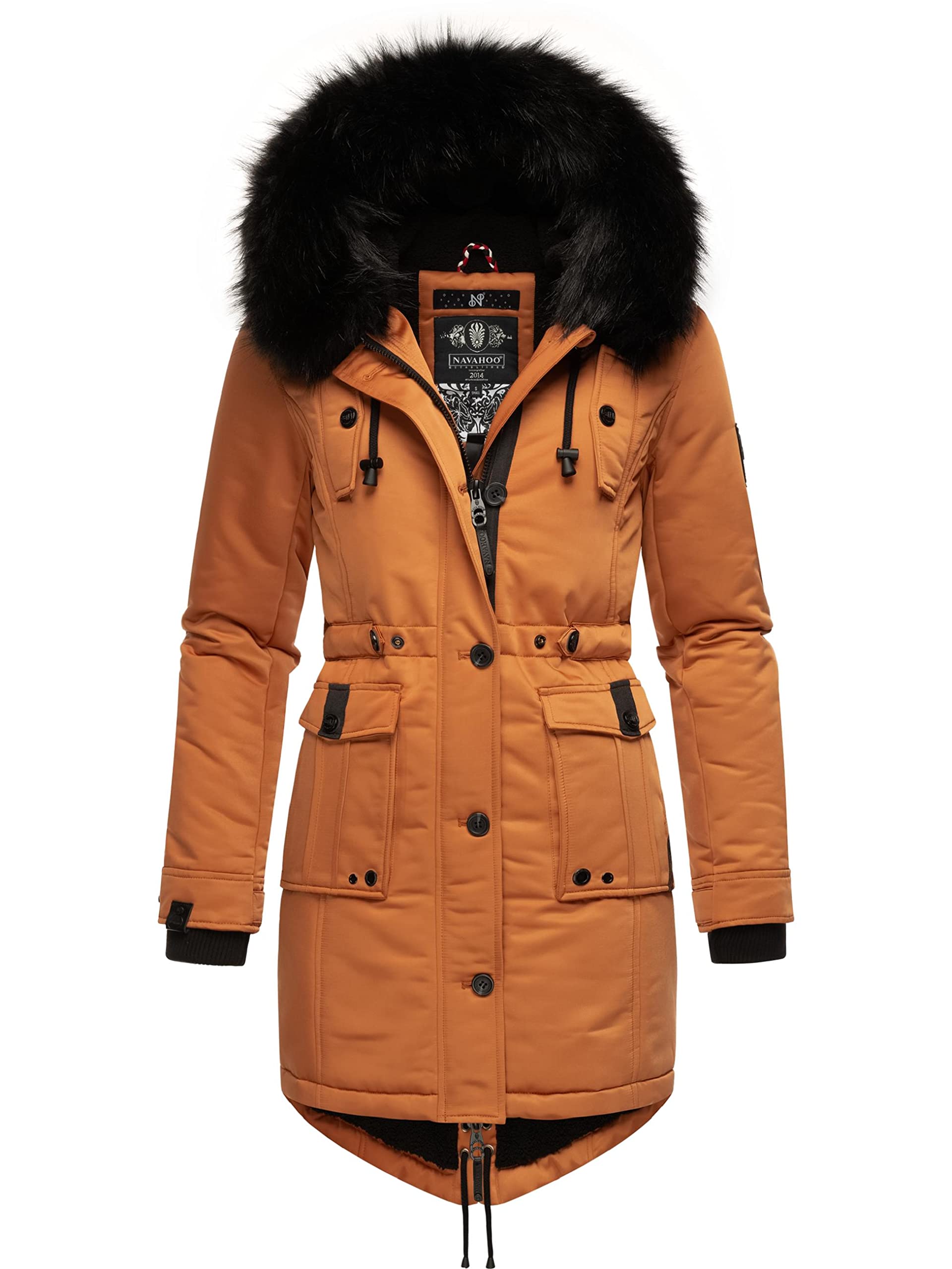 Navahoo Luluna Prc Women's Warm Winter Parka with Hood XS-XXL, Rusty Cinnamon, M
