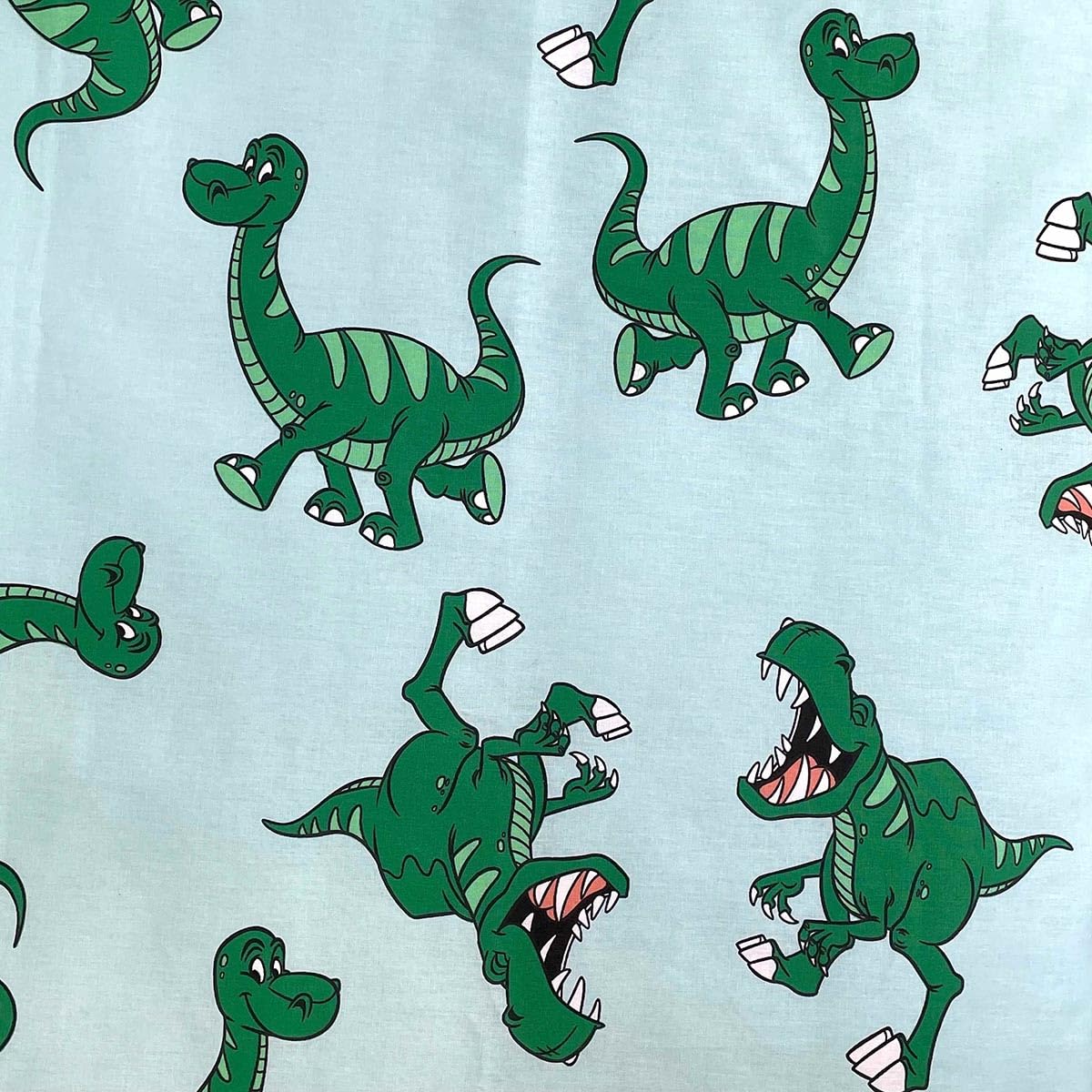 Lenzuola Dinosauro lettino verde - Biancheria da letto per bambini dinosauro Disney con Topolino - Lenzuolo reversibile dinosauro per culla - Completo letto Topolino misura 100 x 135 cm, 40 x 60 cm