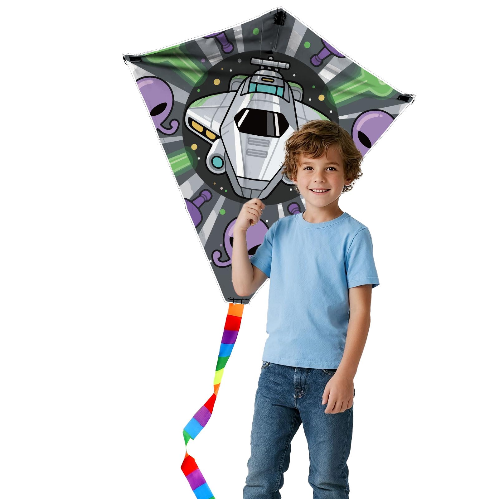 Colorful Kite for Kids & Adults, Easy to Fly Kids Kite for Beach Trip Park Outdoor Family Games and Activities