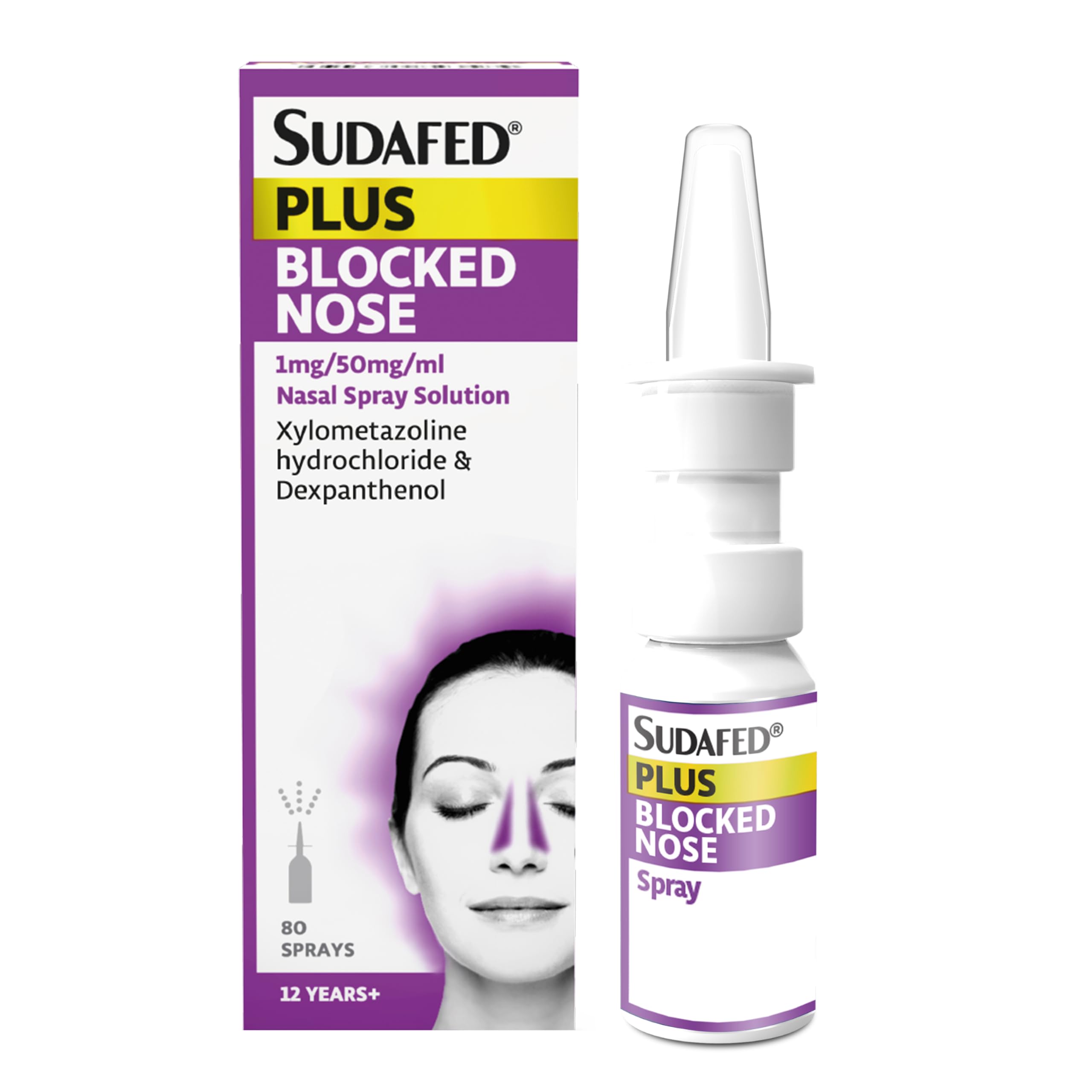 Sudafed Plus Blocked Nose Spray (1 x 10ml) Nasal Congestion Relief