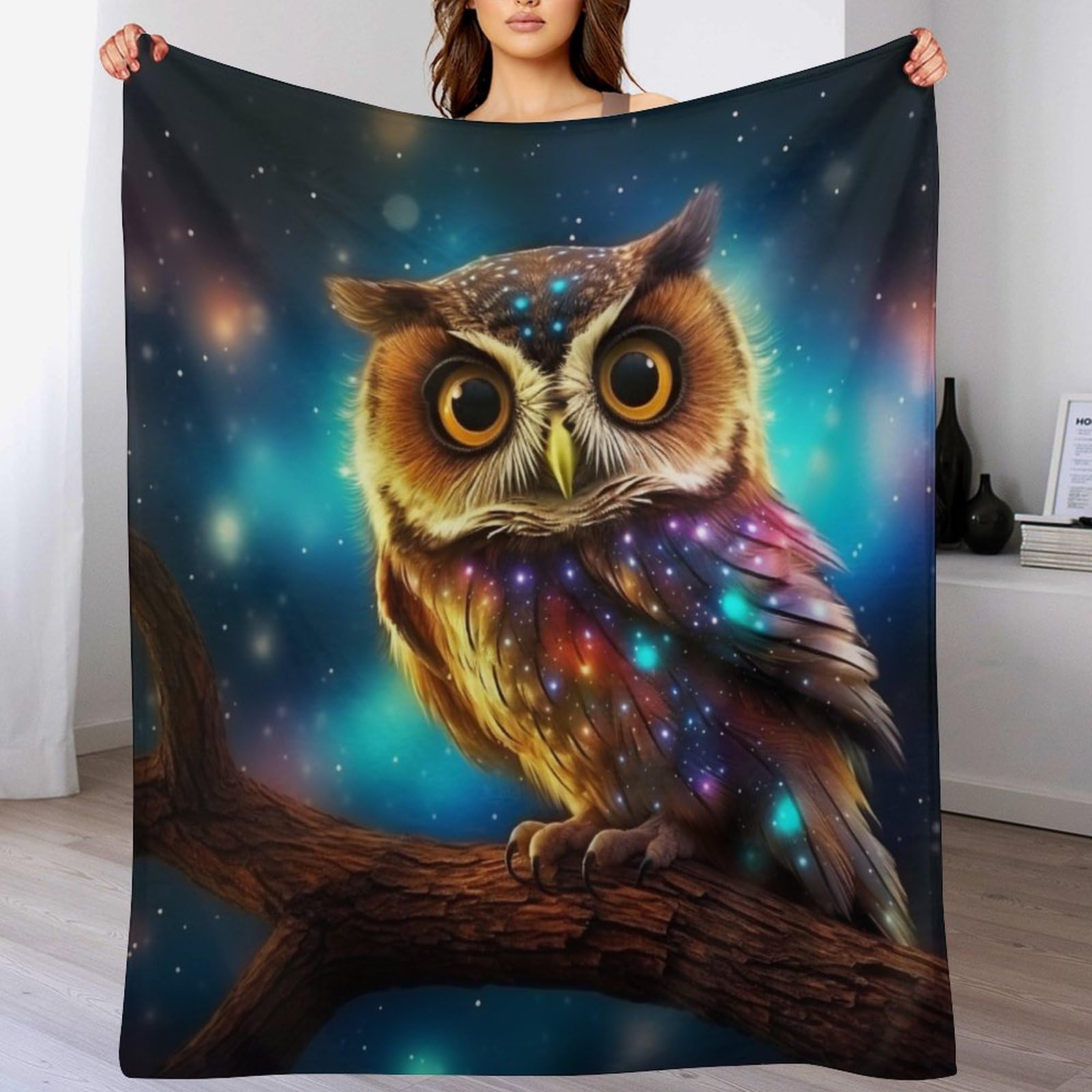 Jeté de canapé hibou chaud en flannel pour ne plus avoir froid en hiver